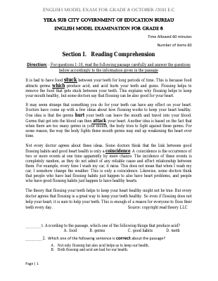 3rd round English model exam for grade 8.pdf